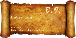 Batiz Ida névjegykártya