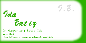 ida batiz business card